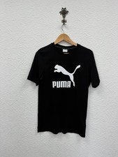 Puma Size S T-shirt Mens Short Sleeve Spell Out Holiday Casual Gym Workout Black