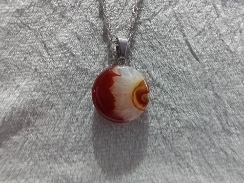 Red drusy agate - drusy, pendant