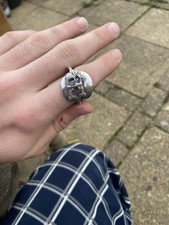 Handcrafted Silver Spoon Ring – Elephant Design (Shown Size)