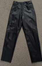 TREKWAY Genuine Black Leather Trousers 