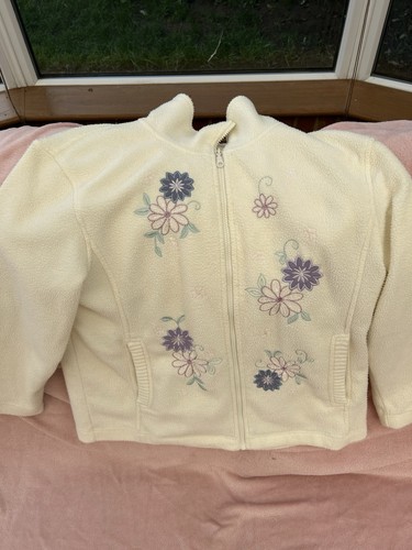 Cream full zip fleece hoodie - fleece,