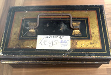 Vintage Metal Cash Box or Petty Cash Tin Early 20th Century