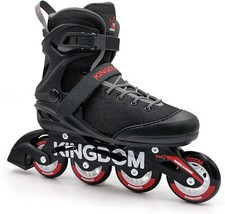 NEW Kingdom GB Rage Inline Skates Roller Blades Black Recreational Adult Boots