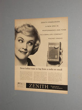 1960 ZENITH TRANSISTOR RADIO AD ZENITH ZENETTE COMPACT RADIO