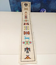 Native American Indian SYMBOLS Completed Cross Stitch Fabric