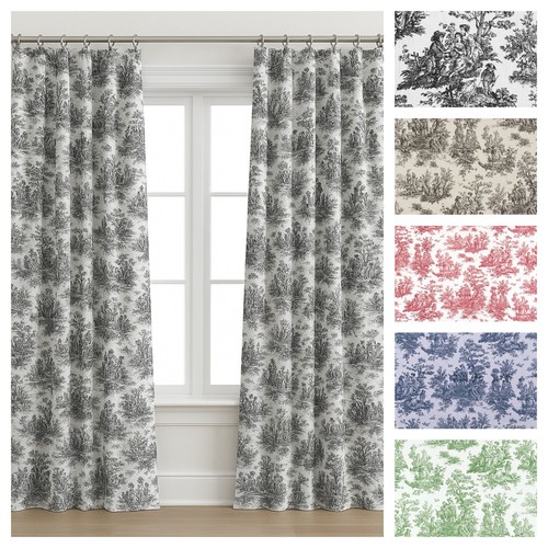 Toile curtains french colonial - french,
