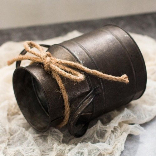 Galvanized metal milk can - galvanized,