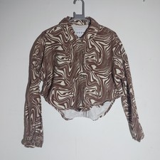 Brown And White Swirly Denim