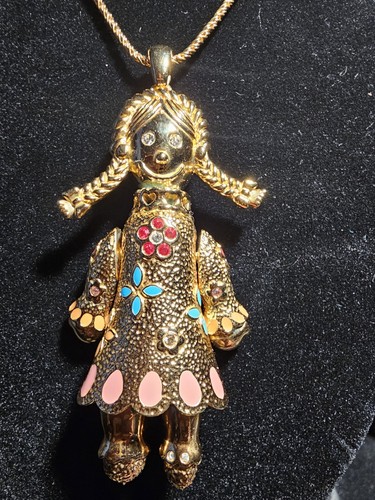 Large rag doll pendant colored - large,