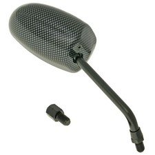 Mirror F1 Round Style Right M10 Carbon Look Universal Moped Rear View Mirror