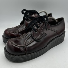 Vintage 1970s Platform Shoes Leather Burgundy FHW Made in Spain Size 8￼