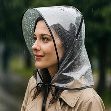 Rain Bonnet With Visor Clear