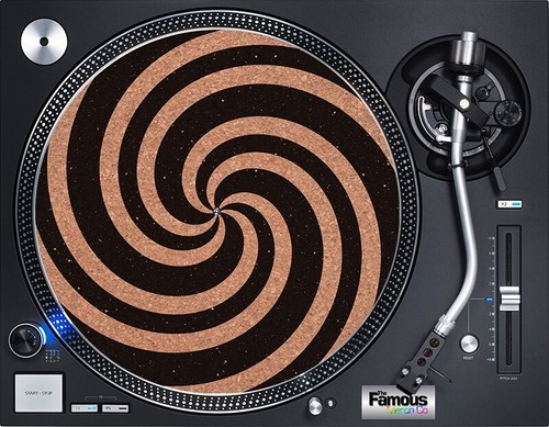 Black swirl cork turntable - swirl,