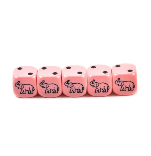 Pink elephants dice - pink,