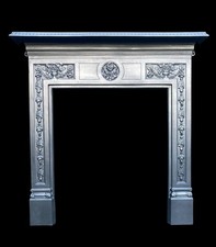 LARGE VICTORIAN EDWARDIAN STYLE CAST IRON FIREPLACE / FIRE / WOODBURNER SURROUND