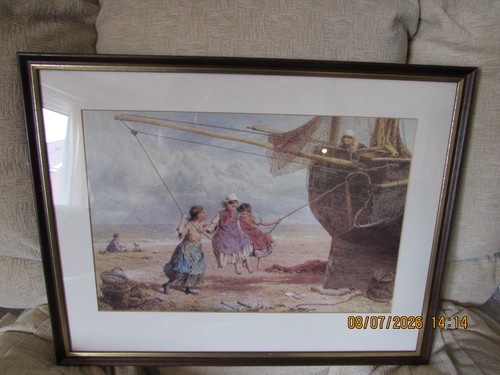 Vintage framed print busy - busy, bee