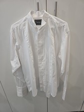 The Saville Row Mens Shirt Pleated Front Size 15.5  Dbl Cuffs 