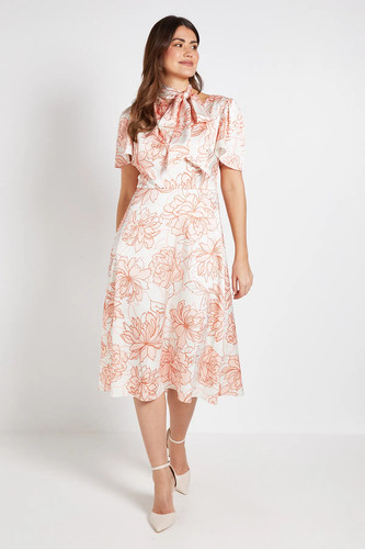 Wallis peach fit flare dress - flare,