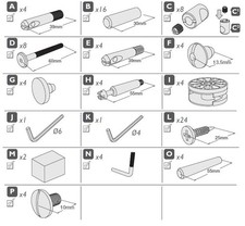 Full Set of Fixings for the Mama's and Papa's Sienna Cot Bed