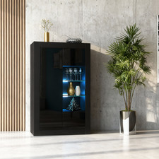 140cm Display Cabinet Black