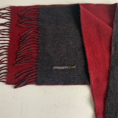 Alpaca wool knitted - scarf, red