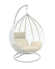 Hanging Egg Chair Rattan Swing Garden Hammock with Cushions for Outdoor Indoor