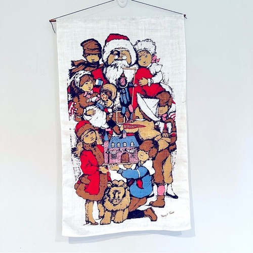 Christmas tapestry linen - christmas, santa