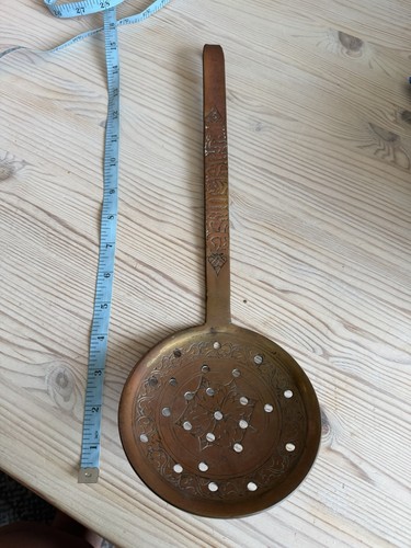 Vintage engraved brass copper - brass,