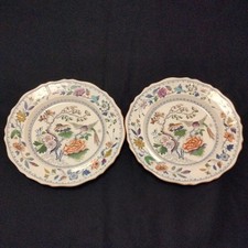 Pair of Davenport Stoneware Plate FLYING BIRD Pattern (1816-1864)
