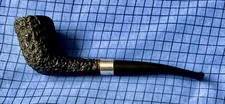 Peterson 268 Donegal Rocky Sterling Silver Hallmark Rustic Semi Bent Zulu Pipe 