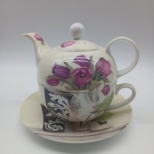 Leonardo Collection Stacking Teapot Cup & Saucer Set Bone China