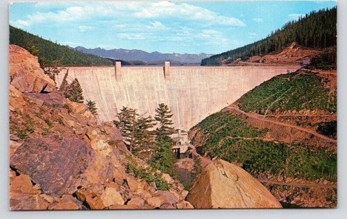 Postcard hungry horse dam - horse,