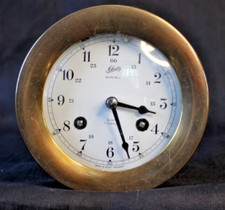 Vtg Schatz 8 Day 7 Jewel Brass Ships Bell Clock West Germany Not Tested HEAVY