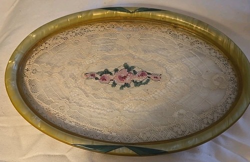 Vintage glass vanity - vanity, tray