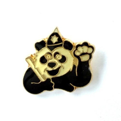 Vintage panda policeman enamel - panda,