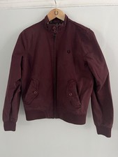 Fred Perry Ladies Harrington Jacket Ox Blood UK10.