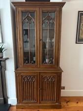 Antique solid dark Oak, gothic style dresser / cabinet