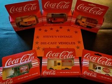 COCA COLA LLEDO SET OF 6  VECHILES - 1990'S  VINTAGE - VGC