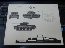 COLD WAR  TANK PROFILES SILHOUETTE  RECOGNITION CARD  27 X 21 CM COMET  ETC UK