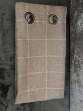 NEXT  NATURAL WINDOWPANE CHECK EYELET  Lined CURTAINS 168X183CM  ( PAIR )