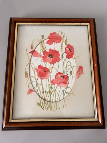 Poppy watercolour framed