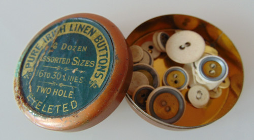 Tin pure irish linen buttons - tin,