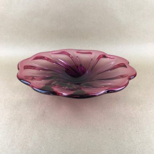 Large studio glass bowl purple - large,