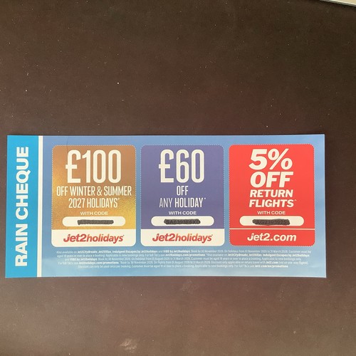 Jet2 rain cheque 100 - rain,