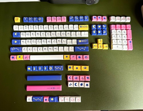 Keycaps white purple - keycaps, pink