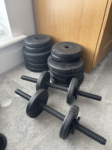 Dumbbell weights set vinyl - dumbbell,
