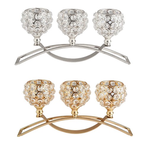 Crystal candle holders - 3-,