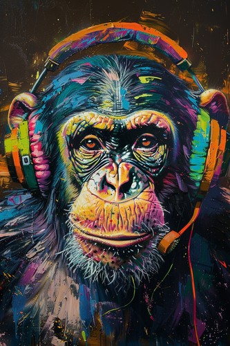 Banksy style monkey canvas - banksy,
