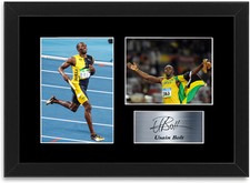 Usain Bolt Olympic Sprinter Signed Autograph Photo Display Poster A4 Framed