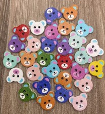 Buttons 18x15mm Wooden Teddy